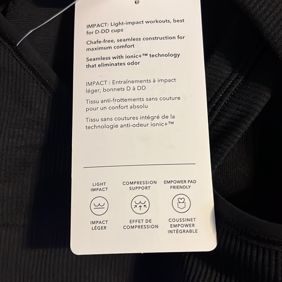 NWT Athleta Aurora Scoop Bra DD, Black, Size XS - Picture 6 of 6